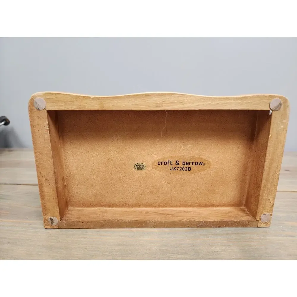 Vintage Croft & Barrow Wooden Jewelry Box Chest 2 Drawer Organizer